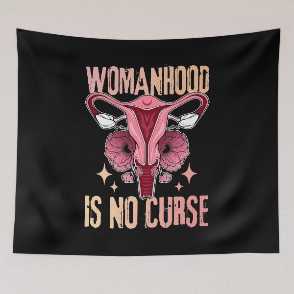 Item preview, Womanhood Is No Curse | Sassy Defiant Feminist Art designed and sold by ObsidianDaz.