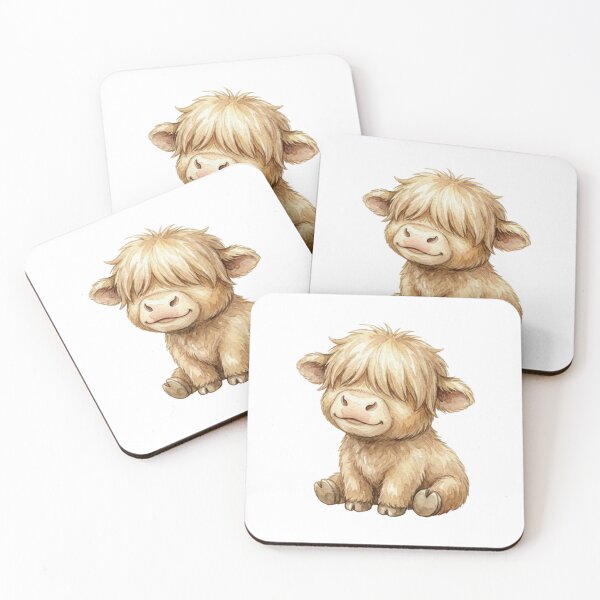 Item preview, Highland Cow Minimal Cute Illustration designed and sold by CreatedbyKandJ.