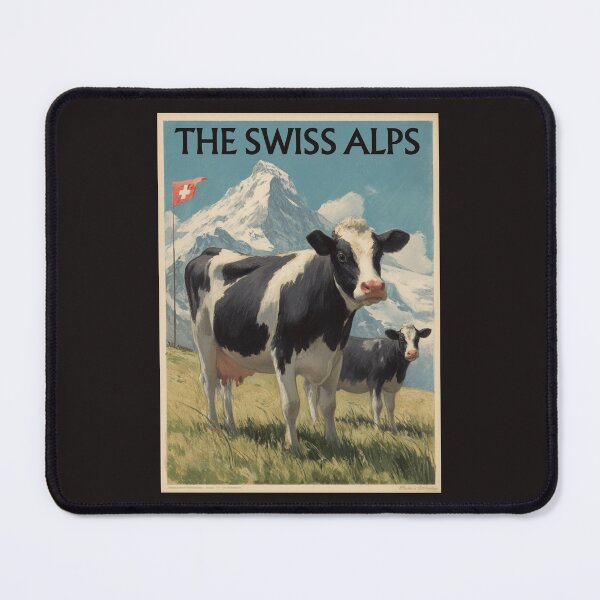 Item preview, A Vintage Travel Illustration of the Swiss Alps designed and sold by GoodOldVintage.