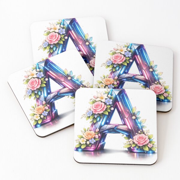 Item preview, Monograma floral de neón con la letra A designed and sold by Velaty.