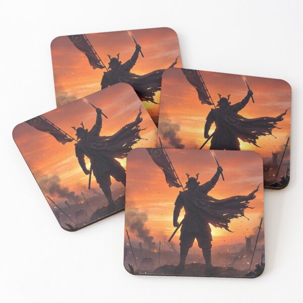 Item preview, Samurai at Sunset — Banner of Resolve | Mori no Akari Series designed and sold by Mori-no-Akari.