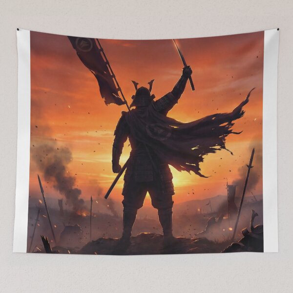 Item preview, Samurai at Sunset — Banner of Resolve | Mori no Akari Series designed and sold by Mori-no-Akari.