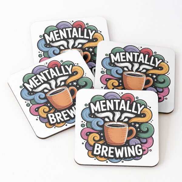 Item preview, Mentally Brewing – Coffee Lover Brain Energy Sticker designed and sold by StickerNexa.