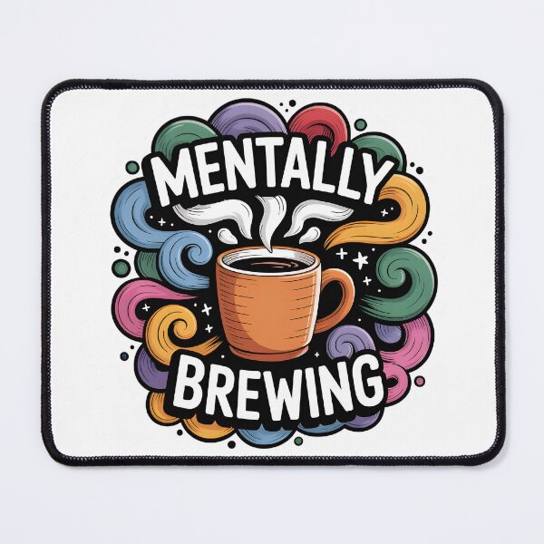 Item preview, Mentally Brewing – Coffee Lover Brain Energy Sticker designed and sold by StickerNexa.