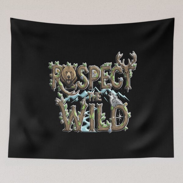 Item preview, RESPECT THE WILD nature lover hiker camper hiking camping wilderness  designed and sold by Jt41.