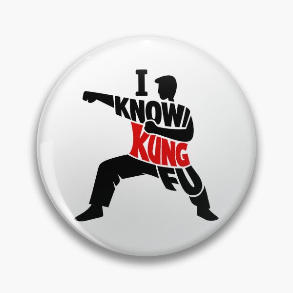 Aperçu de l'œuvre Je connais le kung-fu – Design typographique en silhouette d'arts martiaux créée et vendue par inaveed.