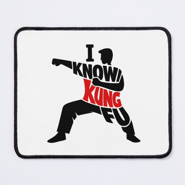 Item preview, I Know Kung Fu – Martial Arts Silhouette Typography Design designed and sold by inaveed.