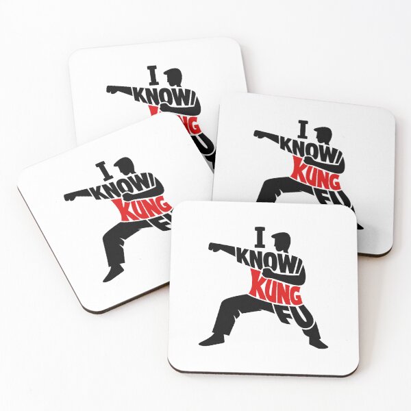 Item preview, I Know Kung Fu – Martial Arts Silhouette Typography Design designed and sold by inaveed.