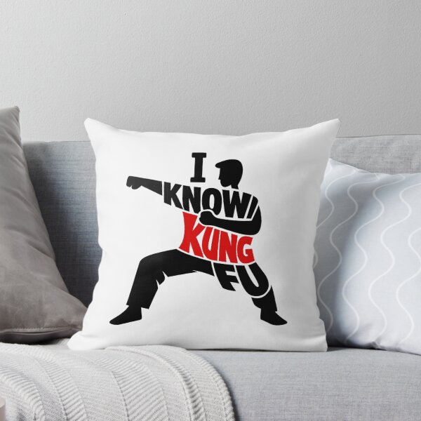 Item preview, I Know Kung Fu – Martial Arts Silhouette Typography Design designed and sold by inaveed.