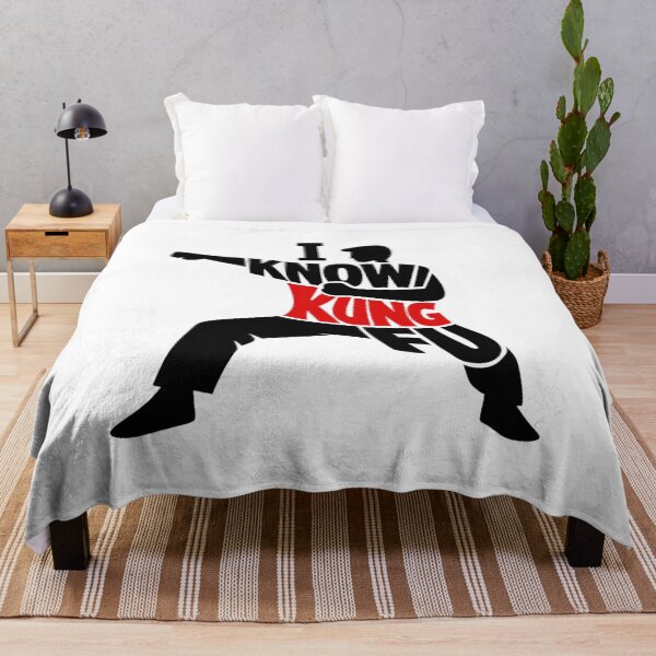 Item preview, I Know Kung Fu – Martial Arts Silhouette Typography Design designed and sold by inaveed.