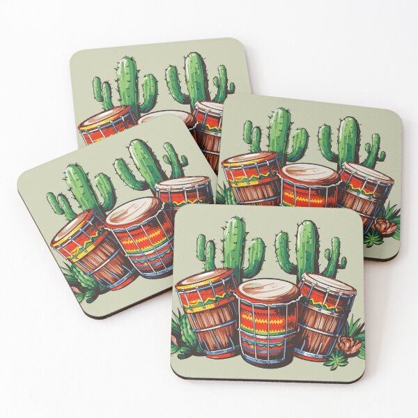 Item preview, Cinco de Mayo Fiesta Drums and Saguaro Cactus Desert Scene designed and sold by flashworks.