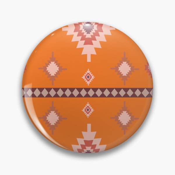 Item preview, Geometric pattern fabric carpet pattern orange background with brown tones, designed and sold by LifeTU.