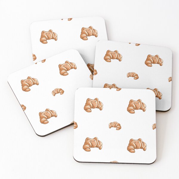 Item preview, Cute Croissant Cat Pattern - Kawaii Pastry Kitten Illustration designed and sold by LYAN-STORE.