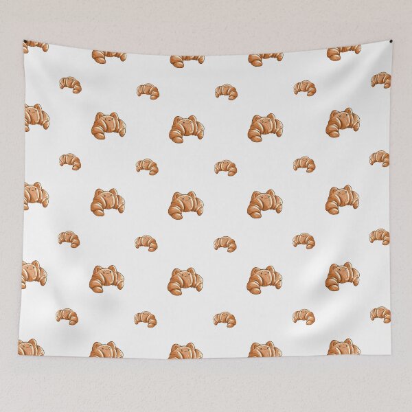 Item preview, Cute Croissant Cat Pattern - Kawaii Pastry Kitten Illustration designed and sold by LYAN-STORE.