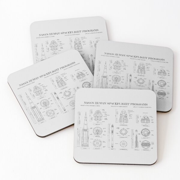 Item preview, NASA's Human Spaceflight Programs (White Stencil - No Background) designed and sold by BGALAXY.