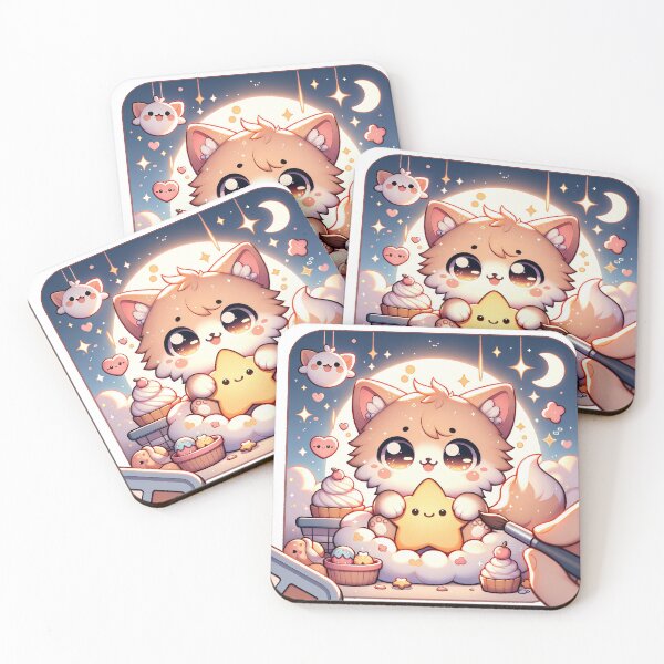 Item preview, Cute Kawaii Star Fox Cat – Magical Furfolkz Dream Companion with Star, Moon & Cozy Fantasy Aesthetic designed and sold by Furfolkz.