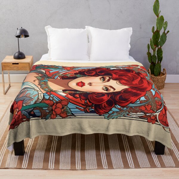 Item preview, Vintage Moulin Rouge Art Nouveau Redhead Woman Portrait designed and sold by BorgSpareParts.