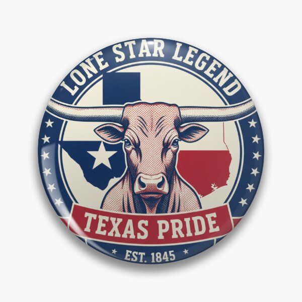 Item preview, Texas Pride Lone Star Longhorn Legend Badge designed and sold by TexasFirst.