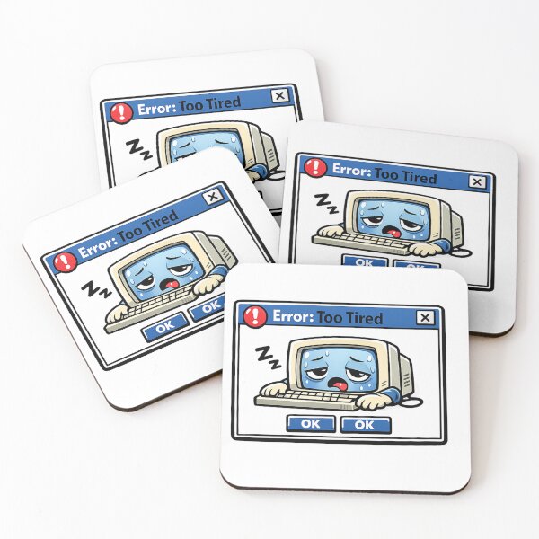 Item preview, Error Too Tired – Funny Retro ComputerTech Mood Humor designed and sold by  Bold Border Studio..