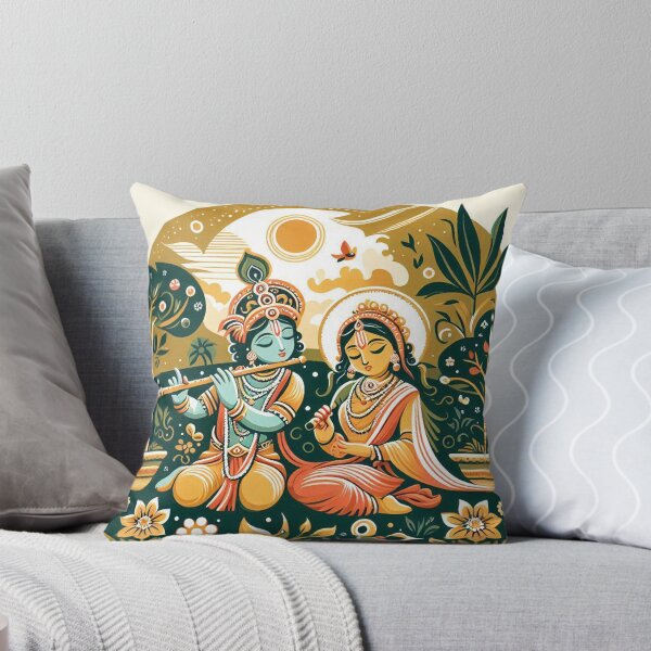 Item preview, Krishna and Radha in Garden illustration style designed and sold by ZOXOFO.