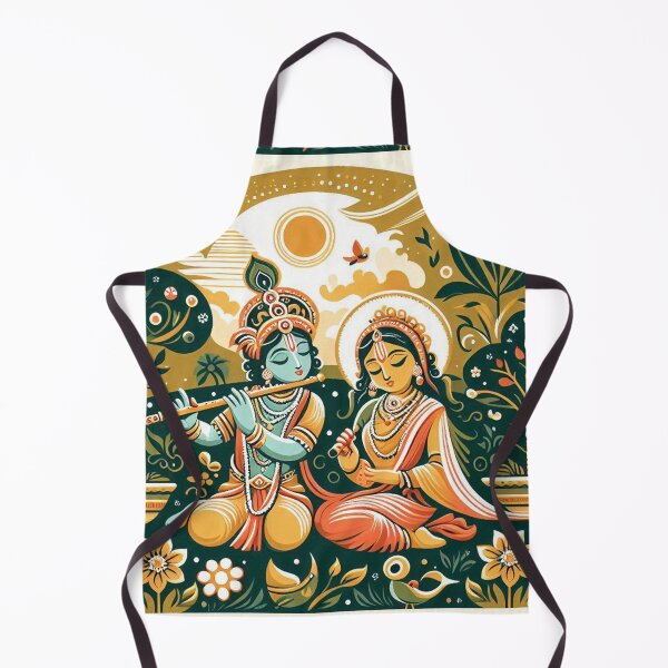 Item preview, Krishna and Radha in Garden illustration style designed and sold by ZOXOFO.