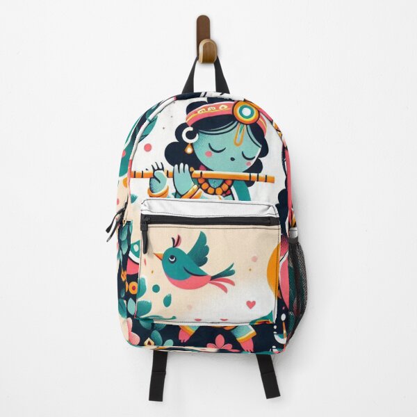 Item preview, Krishna and Radha in a garden sweet stylized children's book style designed and sold by ZOXOFO.