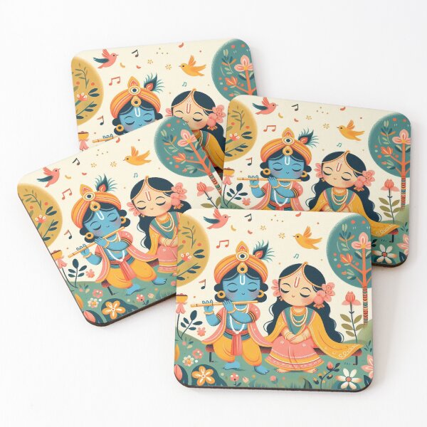 Item preview, Krishna and Radha in Children's art style designed and sold by ZOXOFO.