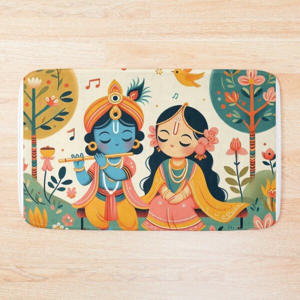 Item preview, Krishna and Radha in Children's art style designed and sold by ZOXOFO.