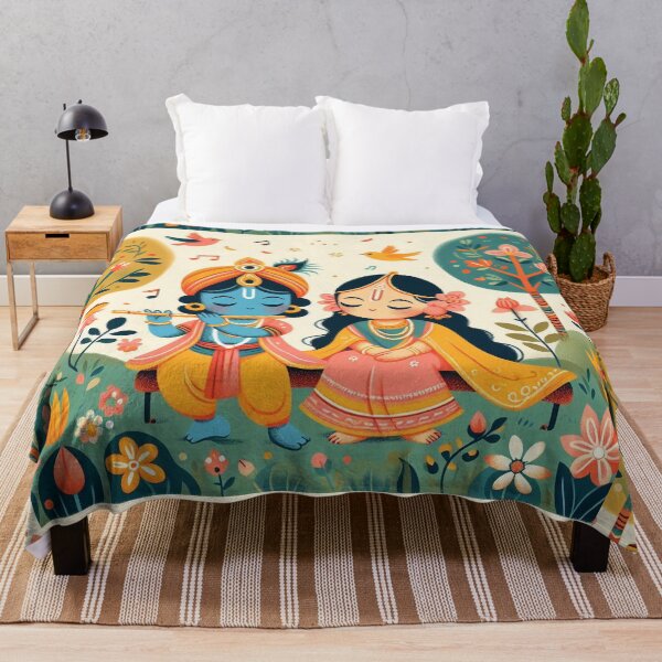 Item preview, Krishna and Radha in Children's art style designed and sold by ZOXOFO.