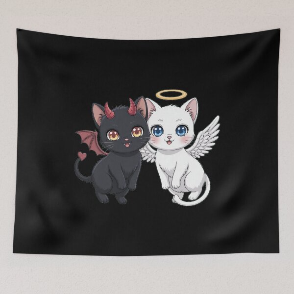 Item preview, Cherub Cat Baby Angel And Devil Cute Cat Lovers Gift designed and sold by Versik-.