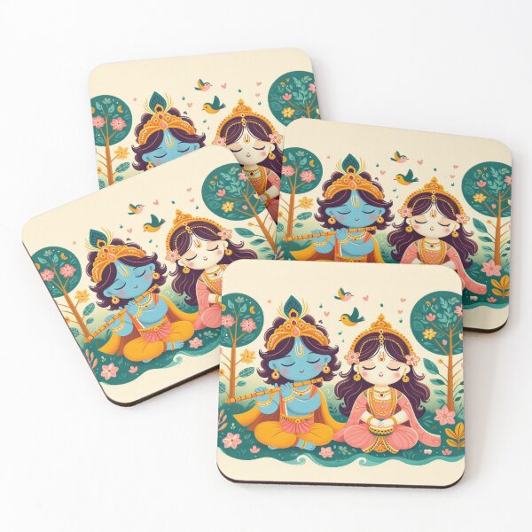 Item preview, Khrishna and Radha in child's garden designed and sold by ZOXOFO.