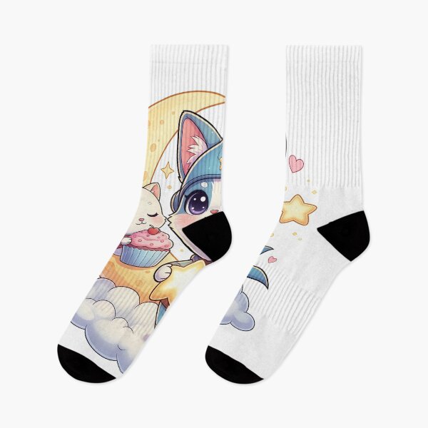 Item preview, Cute Kawaii Star Hero Cat – Magical Moon Guardian Furfolkz with Star, Clouds & Cozy Fantasy Vibes designed and sold by Furfolkz.