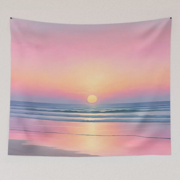 Item preview, Dreamy Pastel Minimalist Seascape Sunset, Orange designed and sold by Prints and Lifestyle.