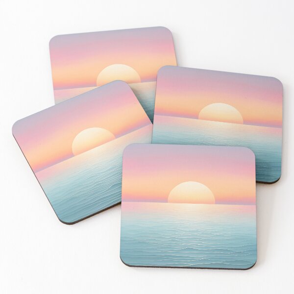 Item preview, Dreamy Pastel Minimalist Seascape Sunset , orange designed and sold by Prints and Lifestyle.