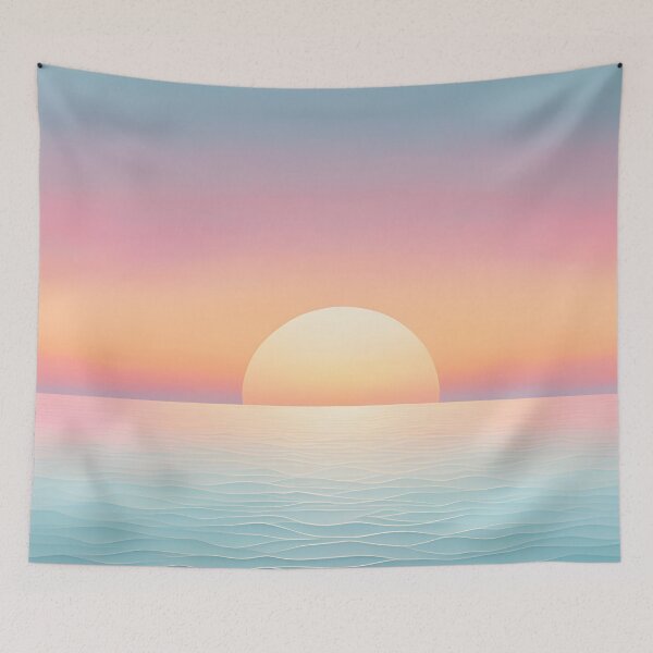 Item preview, Dreamy Pastel Minimalist Seascape Sunset , orange designed and sold by Prints and Lifestyle.