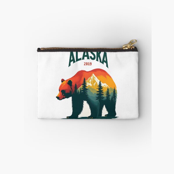 Item preview, Alaska brown bear Grizzly Bear colorful forest mountain designed and sold by pixeldizajn.