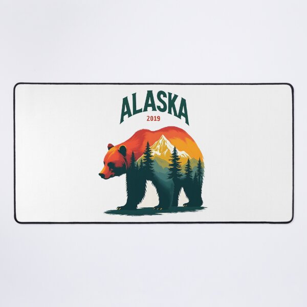 Item preview, Alaska brown bear Grizzly Bear colorful forest mountain designed and sold by pixeldizajn.