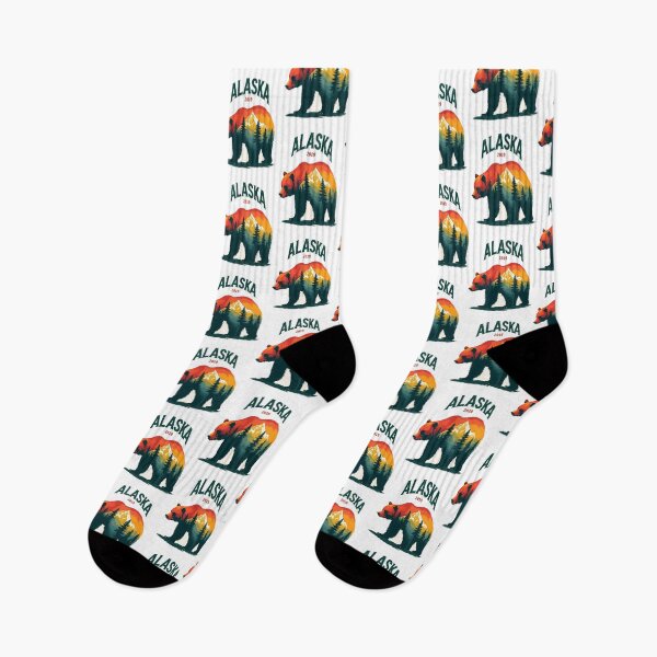 Item preview, Alaska brown bear Grizzly Bear colorful forest mountain designed and sold by pixeldizajn.