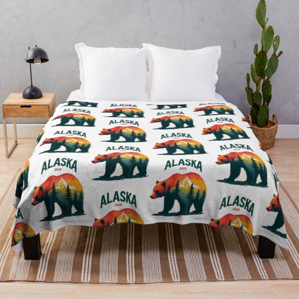 Item preview, Alaska brown bear Grizzly Bear colorful forest mountain designed and sold by pixeldizajn.