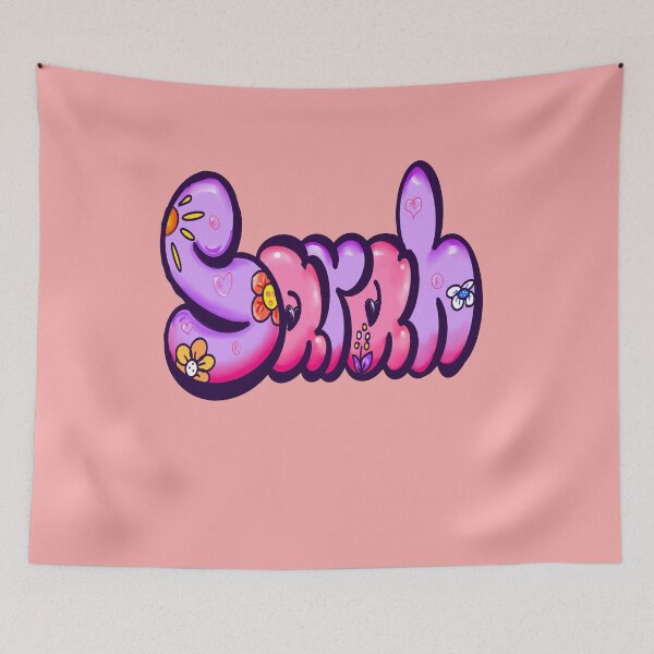 Item preview, Sarah popular girls name woman’s first name in pink purple bubble letters Sarah designed and sold by Artonmytee.