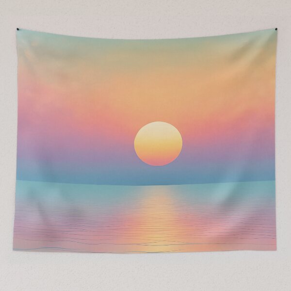 Item preview, Dreamy Pastel Minimalist Seascape Sunset  designed and sold by Prints and Lifestyle.