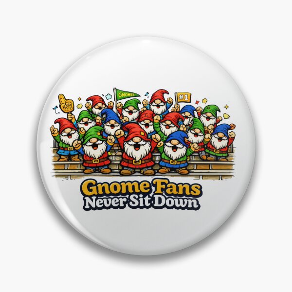 Item preview, Gnome Fans Never Sit Down – Cheering Gnome Stadium Crowd Illustration designed and sold by Moriarty's Digital Visions.
