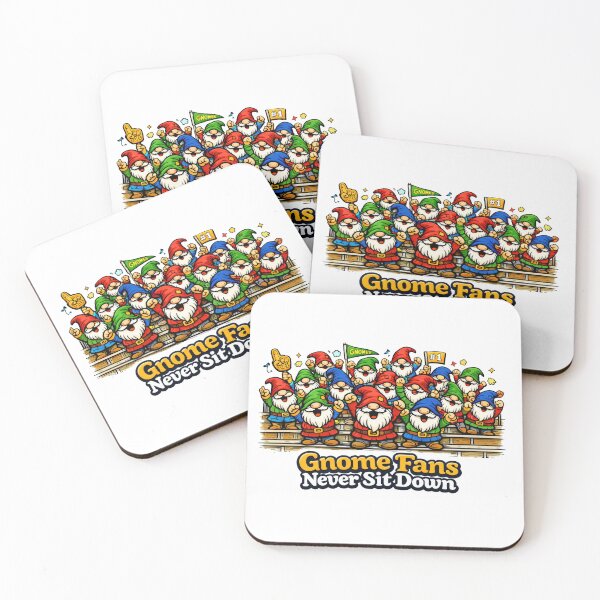 Item preview, Gnome Fans Never Sit Down – Cheering Gnome Stadium Crowd Illustration designed and sold by Moriarty's Digital Visions.