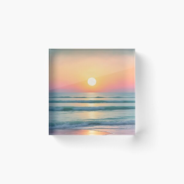 Item preview, Dreamy Pastel Minimalist Seascape Sunset Orange designed and sold by Prints and Lifestyle.
