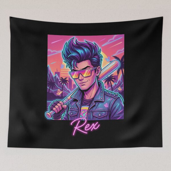 Item preview, Neon Hero Aesthetic  80S Vaporwave Cool Guy Art Stylish  designed and sold by LoisStickings.
