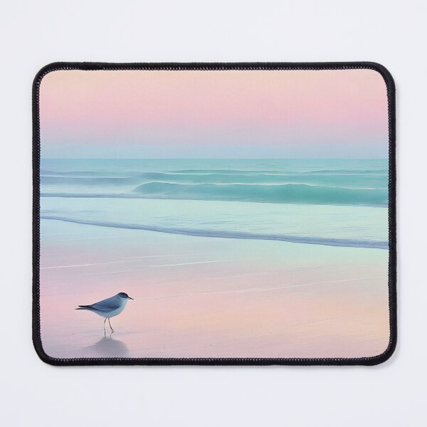 Item preview, Dreamy Pastel Minimalist Seascape Sunset  pink, light cyan designed and sold by Prints and Lifestyle.