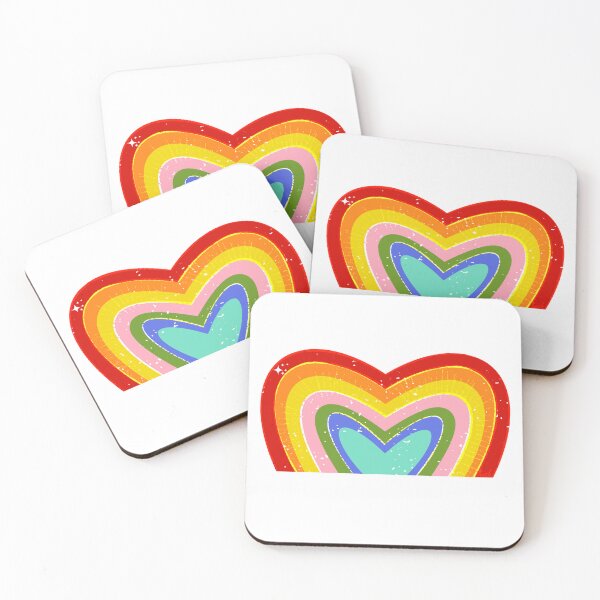Item preview, Retro Rainbow pop heart  designed and sold by InkyKiah.