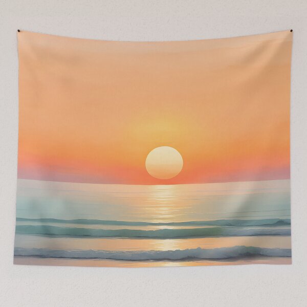 Item preview, Dreamy Pastel Minimalist Seascape Sunset , Orange designed and sold by Prints and Lifestyle.