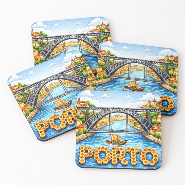 Item preview, Porto in Pastel de Nata – A Playful Portugal City Illustration designed and sold by Ar0undTheW0rld.