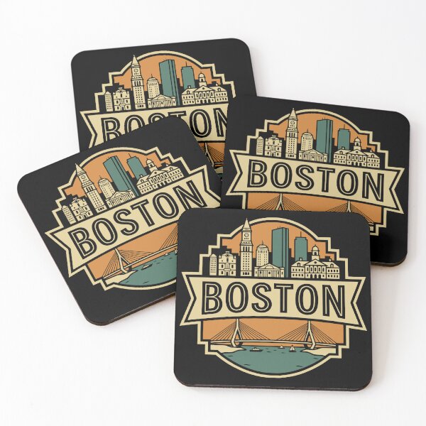 Item preview, Boston Massachusetts Skyline Vintage Travel Emblem designed and sold by Imaginationbeyond.